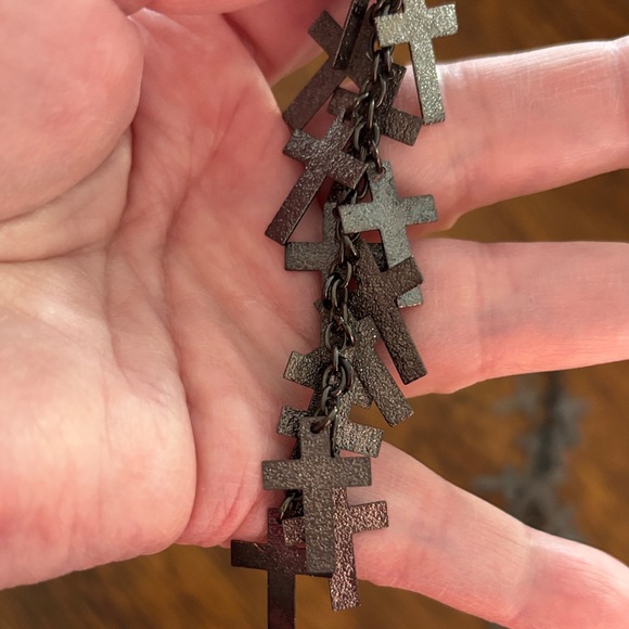 Black Cross Dangle Earrings - Picture 2 of 3